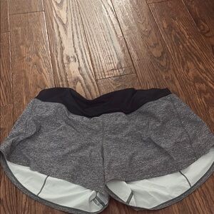 Lululemon Athletica Gray and Black Athletic Shorts
High rise; 4 inch